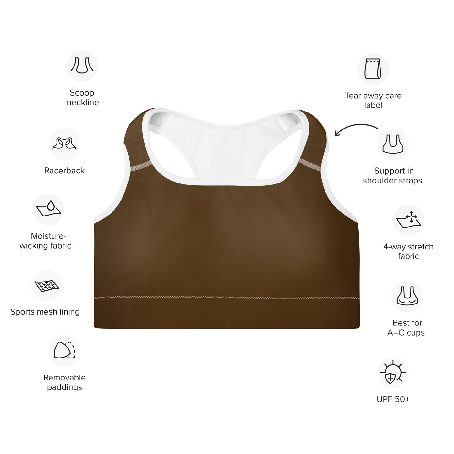 CHOCO-LATÉ | Padded Sports Bra